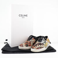 CELINE sneakers canvas 400A11 Brown Women Used Authentic