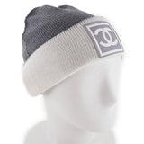 CHANEL Knit cap Sports line COCO Mark Wool, Silk, Cashmere White Women Used Authentic
