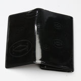 CARTIER Bifold Wallet L-shaped fastener enamel Bifold Wallet enamel black Women Used Authentic