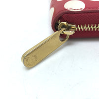 LOUIS VUITTON Long Wallet Purse M91572 Patent leather Rouge Vernis Dot Infinity Zippy wallet Women Used Authentic