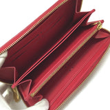 LOUIS VUITTON Long Wallet Purse M91572 Patent leather Rouge Vernis Dot Infinity Zippy wallet Women Used Authentic