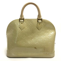 LOUIS VUITTON Handbag M91445 Patent leather white Monogram Vernis Alma PM Women Used Authentic