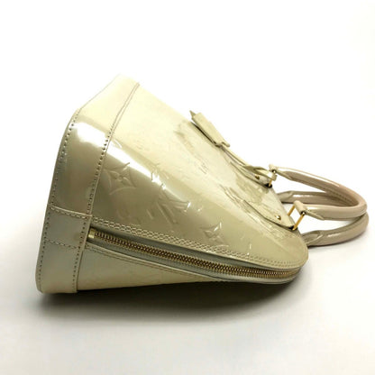 LOUIS VUITTON Handbag M91445 Patent leather white Monogram Vernis Alma PM Women Used Authentic