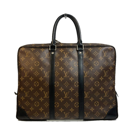 LOUIS VUITTON Briefcase M40225 Monogram canvas Brown Monogram Macasa Port Documan Voyajaj mens Used Authentic