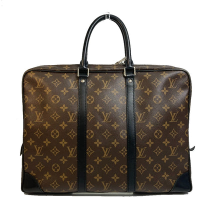 LOUIS VUITTON Briefcase M40225 Monogram canvas Brown Monogram Macasa Port Documan Voyajaj mens Used Authentic