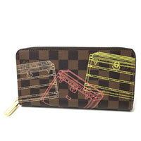 LOUIS VUITTON Long Wallet Purse N63026 Damier canvas Brown Damier Trunk Zippy wallet Women Used Authentic