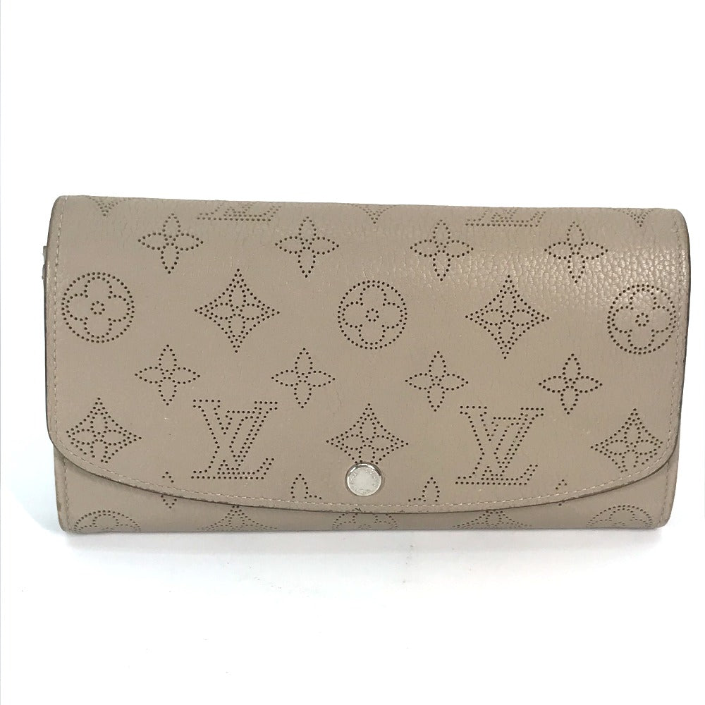 LOUIS VUITTON Long Wallet Purse M60144 Mahina leather beige Monogram Mahina Portefeuille Iris Women Used Authentic