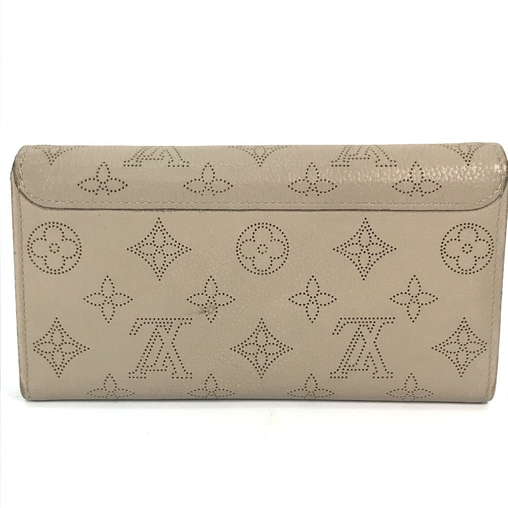 LOUIS VUITTON Long Wallet Purse M60144 Mahina leather beige Monogram Mahina Portefeuille Iris Women Used Authentic