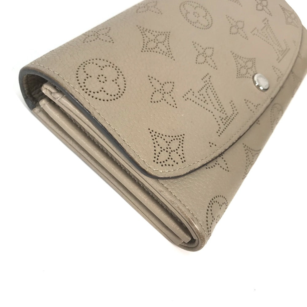 LOUIS VUITTON Long Wallet Purse M60144 Mahina leather beige Monogram Mahina Portefeuille Iris Women Used Authentic