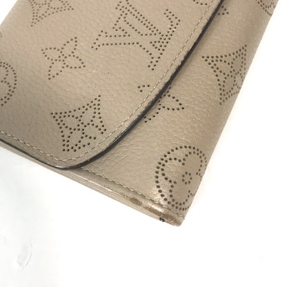 LOUIS VUITTON Long Wallet Purse M60144 Mahina leather beige Monogram Mahina Portefeuille Iris Women Used Authentic