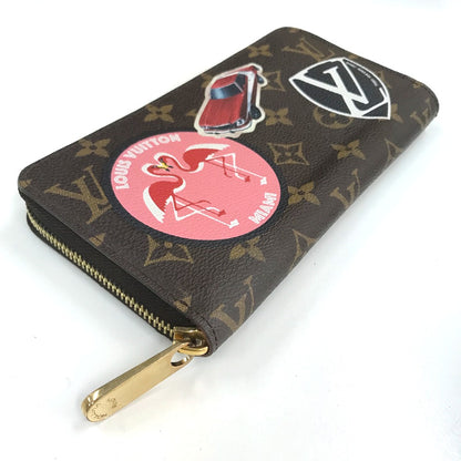 LOUIS VUITTON Long Wallet Purse M62149  Monogram canvas Brown Monogram sticker Zippy Wallet World Tour Women Used Authentic