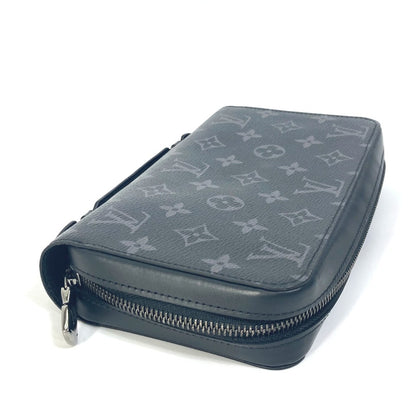 LOUIS VUITTON Long Wallet Purse M61698 Monogram Eclipse Canvas black Monogram Eclipse Zippy XL mens Used Authentic