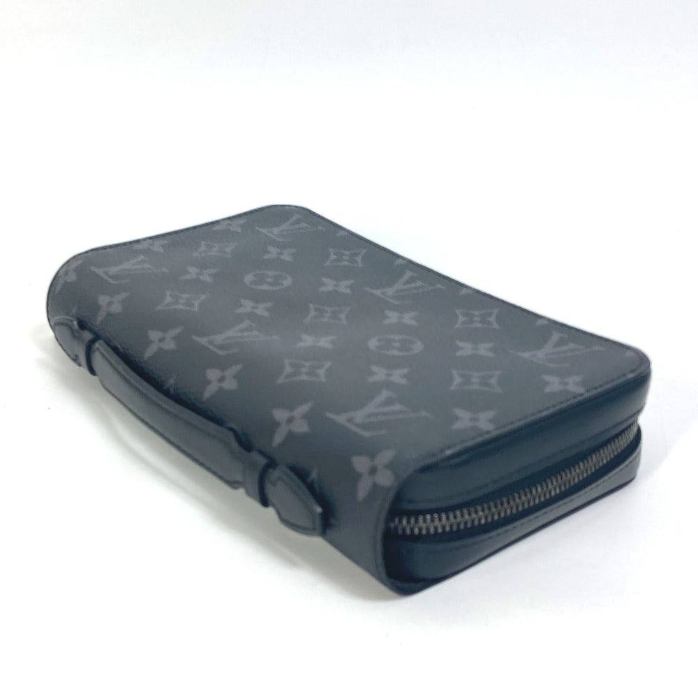 LOUIS VUITTON Long Wallet Purse M61698 Monogram Eclipse Canvas black Monogram Eclipse Zippy XL mens Used Authentic