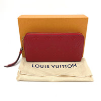 LOUIS VUITTON Long Wallet Purse M61865 Monogram Ann Platt Leather Red Monogram Ann Platt Zippy wallet unisex(Unisex) Used Authentic