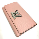 LOUIS VUITTON Long Wallet Purse M61178 Epi Leather pink Epi Portefeuille twist Women Used Authentic