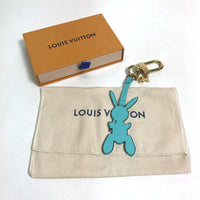 LOUIS VUITTON key ring M62738 leather Light blue type LV Rabbit Jeff Koons Women Used Authentic