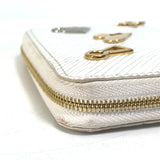 LOUIS VUITTON Coin case M63994 Epi Leather white epi love lock Zip around purse Women Used Authentic