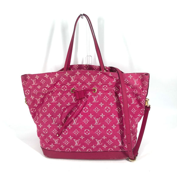 LOUIS VUITTON Shoulder Bag Bag Bucket Tote Bag Drawstring Crossbody Monogram denim Noeful MM Monogram denim M40870 pink Women Used Authentic