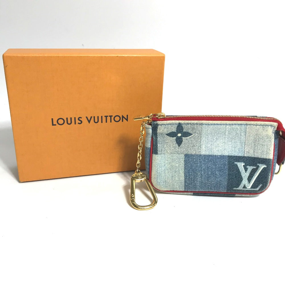 LOUIS VUITTON Coin case M68760 denim blue Monogram denim Micro pochette Accessoires Women Used Authentic