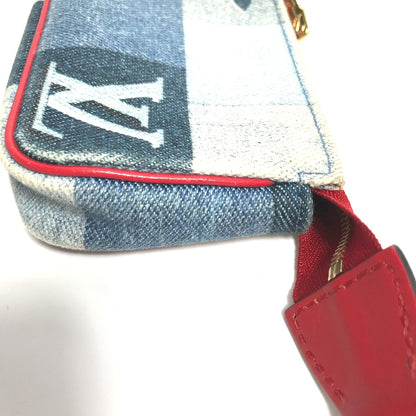 LOUIS VUITTON Coin case M68760 denim blue Monogram denim Micro pochette Accessoires Women Used Authentic