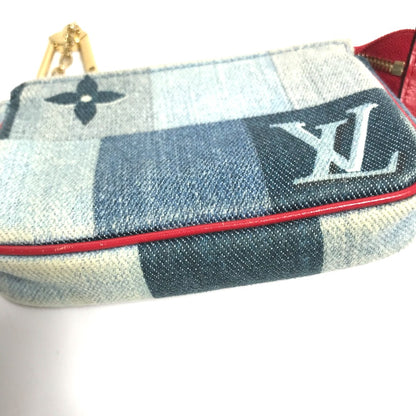 LOUIS VUITTON Coin case M68760 denim blue Monogram denim Micro pochette Accessoires Women Used Authentic