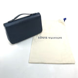 LOUIS VUITTON Long Wallet Purse M42098 Taiga Leather Blue type Taiga Zippy XL mens Used Authentic