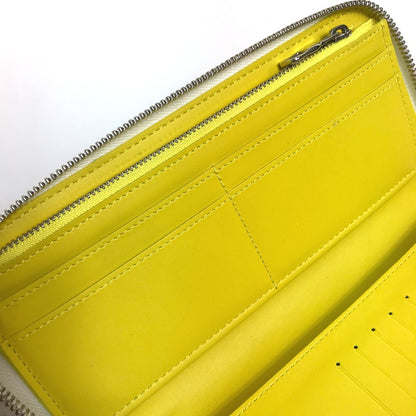 LOUIS VUITTON Long Wallet Purse M80852 Taurillon Clemence Leather yellow logo Zippy Wallet Vertical mens Used Authentic