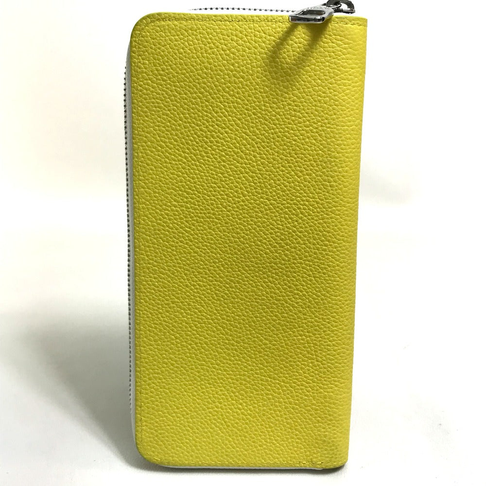 LOUIS VUITTON Long Wallet Purse M80852 Taurillon Clemence Leather yellow logo Zippy Wallet Vertical mens Used Authentic