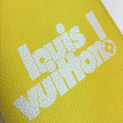 LOUIS VUITTON Long Wallet Purse M80852 Taurillon Clemence Leather yellow logo Zippy Wallet Vertical mens Used Authentic