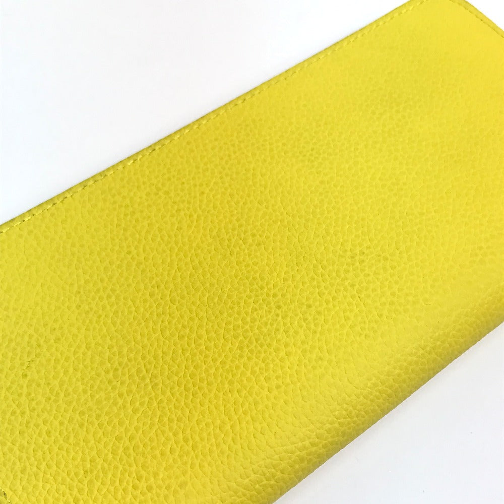 LOUIS VUITTON Long Wallet Purse M80852 Taurillon Clemence Leather yellow logo Zippy Wallet Vertical mens Used Authentic