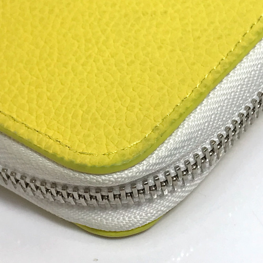 LOUIS VUITTON Long Wallet Purse M80852 Taurillon Clemence Leather yellow logo Zippy Wallet Vertical mens Used Authentic