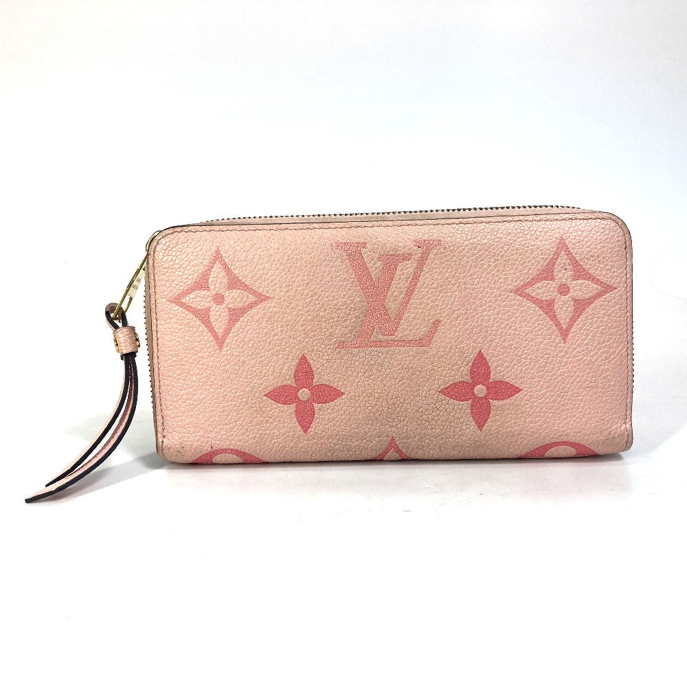 LOUIS VUITTON Long Wallet Purse M80403 Monogram Ann Platt Leather pink Monogram Empreinte by the Pool Zippy wallet Women Used Authentic