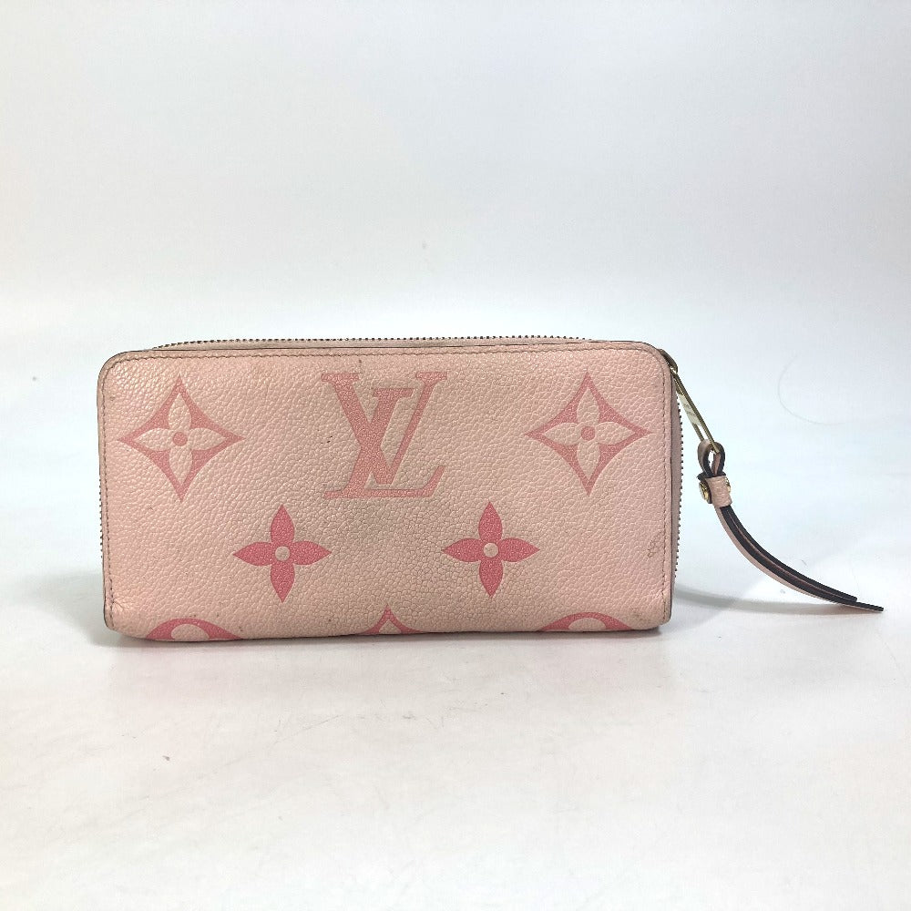 LOUIS VUITTON Long Wallet Purse M80403 Monogram Ann Platt Leather pink Monogram Empreinte by the Pool Zippy wallet Women Used Authentic