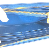 LOUIS VUITTON Long Wallet Purse M81226 denim blue Monogram jacquard denim Zippy wallet Women Used Authentic