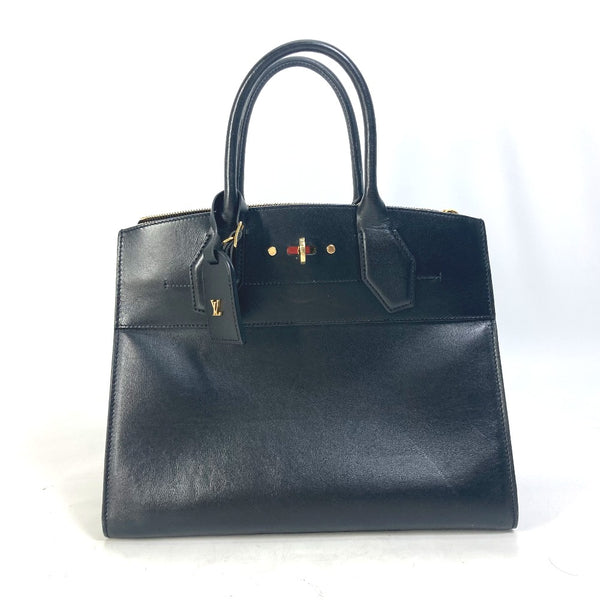 LOUIS VUITTON Handbag Bag City Steamer MM leather M53015  black Women Used Authentic