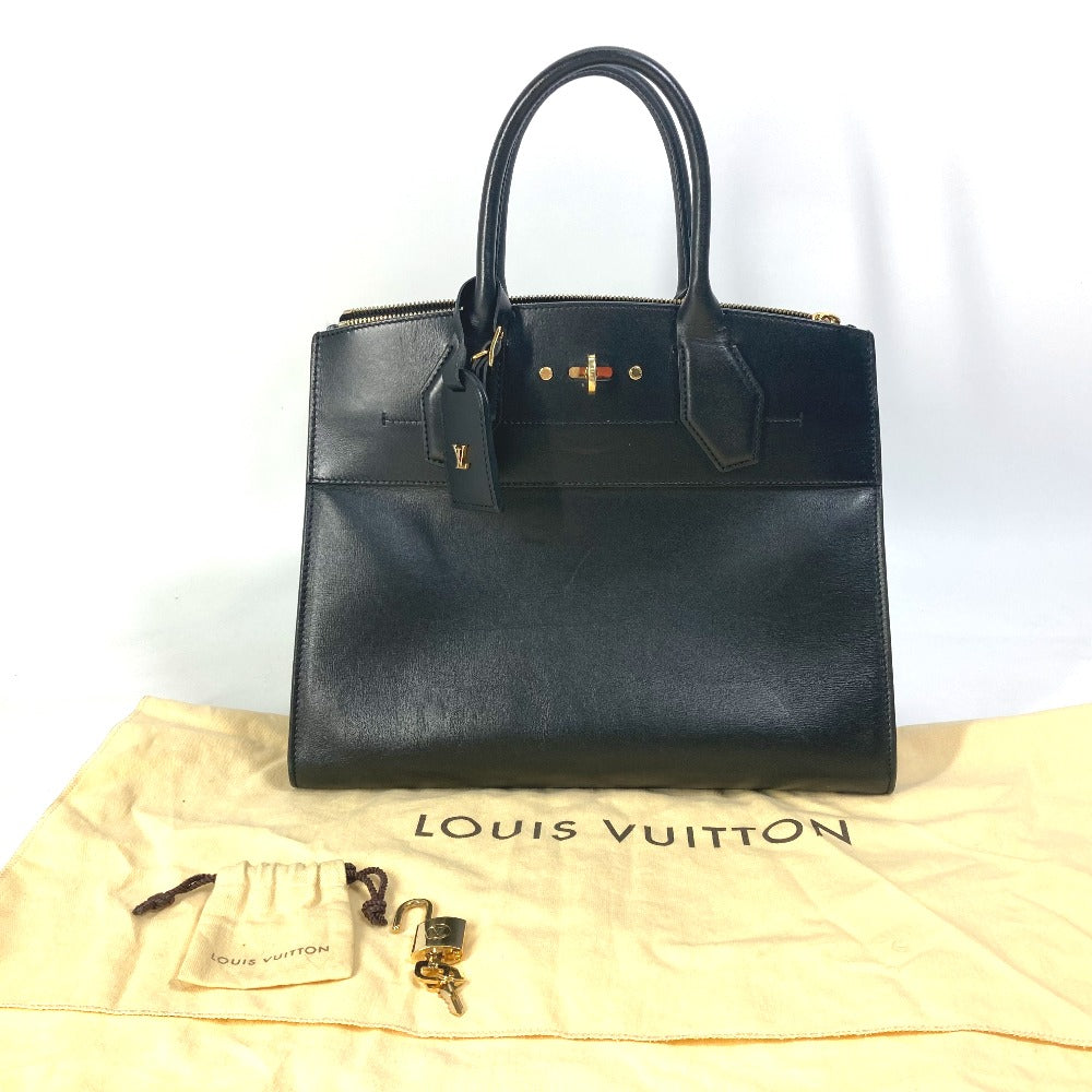 LOUIS VUITTON Handbag M53015  leather black Bag City Steamer MM Women Used Authentic