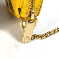 LOUIS VUITTON Coin case M91569 Patent leather yellow Kusama Yayoi Collaboration Portonne-Chapeau Women Used Authentic