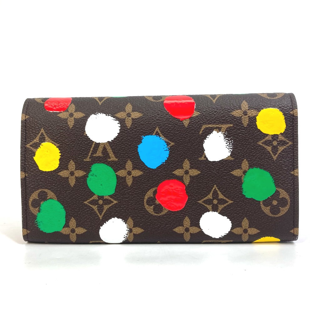 LOUIS VUITTON Long Wallet Purse M81980 Monogram canvas Brown LVxYK Yayoi Kusama Monogram Portefeuille Sarah NM Women Used Authentic