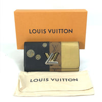LOUIS VUITTON Long Wallet Purse M64477 Monogram canvas / leather black Monogram reverse Portefeuille twist Women Used Authentic