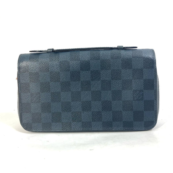 LOUIS VUITTON Long Wallet Purse Travel case handbag Damier Cobalt Zippy XL Damier Cobalt Canvas N41590 Navy mens Used Authentic