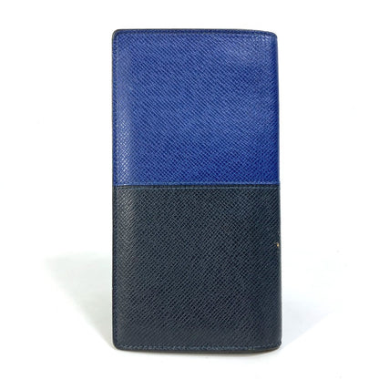 LOUIS VUITTON Long Wallet Purse M30713 Taiga Leather Navy Taiga V Portefeuille Blaza NM mens Used Authentic