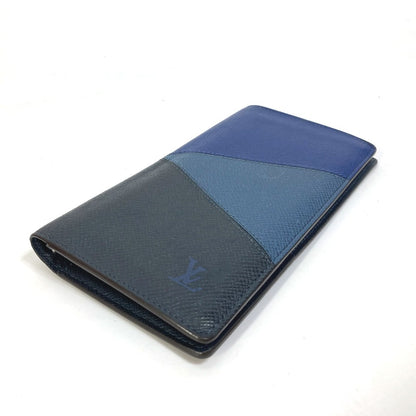 LOUIS VUITTON Long Wallet Purse M30713 Taiga Leather Navy Taiga V Portefeuille Blaza NM mens Used Authentic