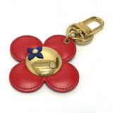 LOUIS VUITTON key ring Bag charm flower Portocle Vivienne Flower Metal, Leather M67299 pink Women Used Authentic