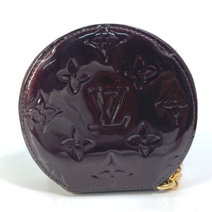 LOUIS VUITTON Coin case M91386 Monogram Vernis purple Monogram Vernis portomone ecruil Women Used Authentic