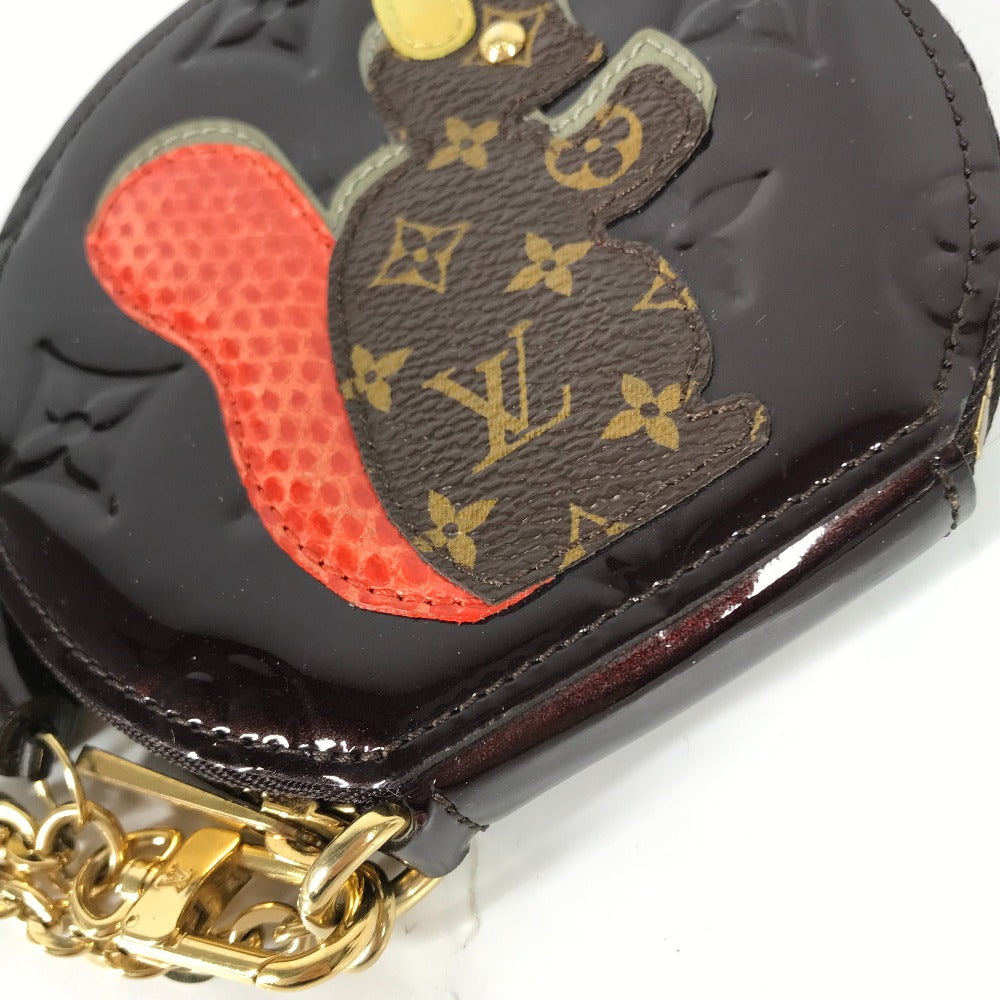 LOUIS VUITTON Coin case M91386 Monogram Vernis purple Monogram Vernis portomone ecruil lis Women Used Authentic