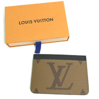 LOUIS VUITTON Card Case M81462 Monogram canvas beige Monogram reverse Porte Cartes LV side up Women Used Authentic