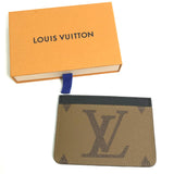 LOUIS VUITTON Card Case M81462 Monogram canvas beige Monogram reverse Porte Cartes LV side up Women Used Authentic