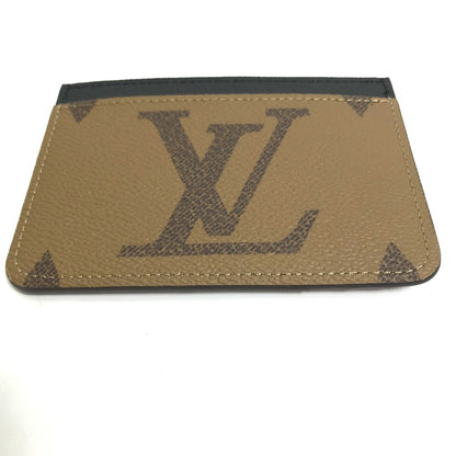 LOUIS VUITTON Card Case M81462 Monogram canvas beige Monogram reverse Porte Cartes LV side up Women Used Authentic