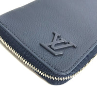 LOUIS VUITTON Long Wallet Purse M81767 leather Navy Aerogram Zippy Vertical mens Used Authentic