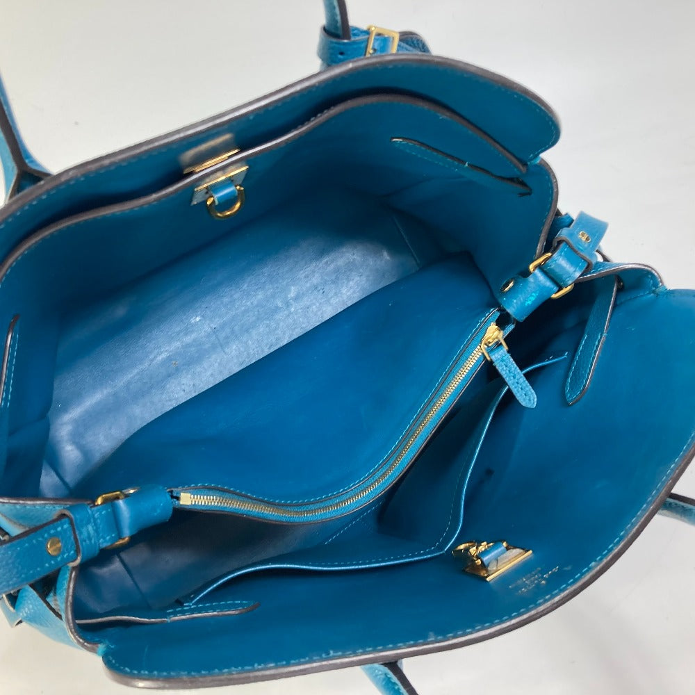 LOUIS VUITTON Shoulder Bag M55023 leather blue Handbag Bag Tote Bag Mira MM Women Used Authentic